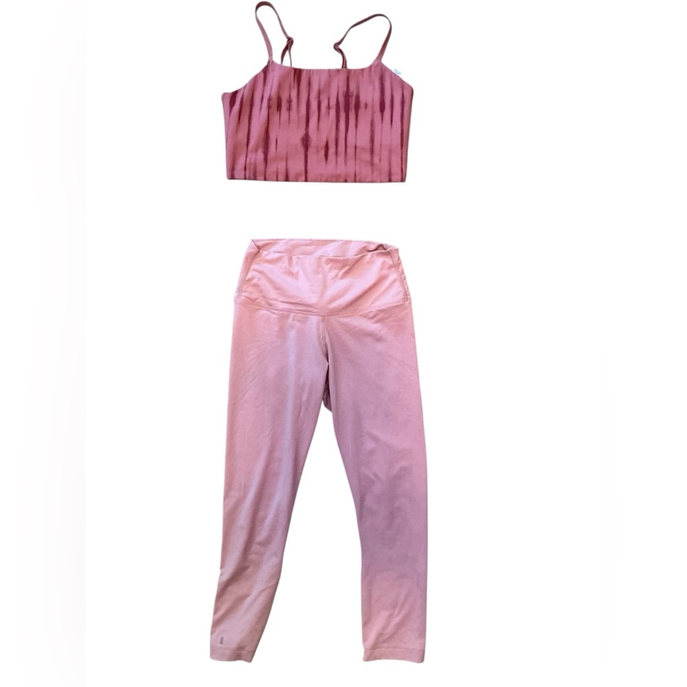 Nike Pink Tie-Dye Crop Top and Leggings Set